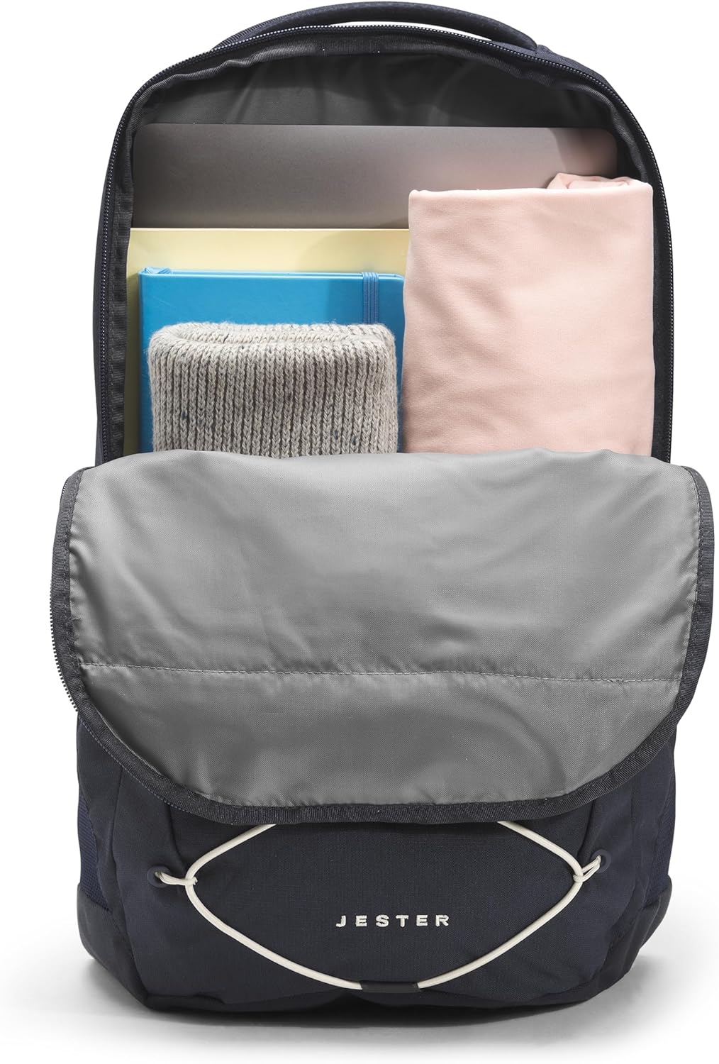THE NORTH FACE Jester Everyday Laptop Backpack | Commuter Daypack with Water Repellent Finish, 16" Laptop Sleeve, Huge Main Compartment, Aviator Navy Light Heather/Vintage White-NPF, One Size