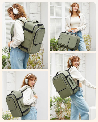 LOVEVOOK Travel Backpack for Women & Men, 50L Large Carry On Backpack Airline Approved, TSA Personal Item Weekender Bag, Water Resistant Laptop Backpacks with 3 Packing Cubes for Travel Essentials