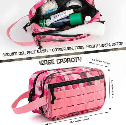 QT&QY Tactical Toiletry Bag For Women Hygiene Bag EDC Military Tool Molle Pouches Small Dopp Kit Mens Shaving Kit Travel shower Bags