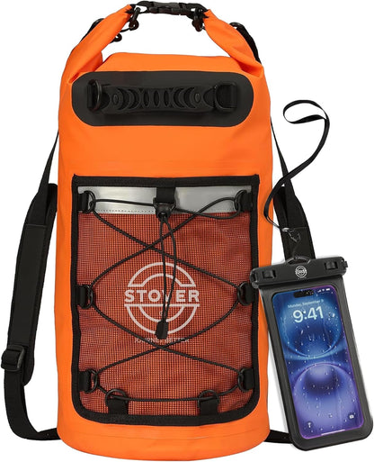 STOVER 5/10/25/30/40/55L Waterproof Backpack- Floating Dry Bag for Kayaking, Travel, Beach, Hiking, & Camping, Men/Women