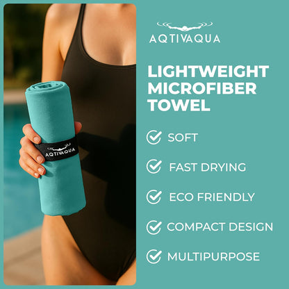 AqtivAqua Quick Dry Towel - Lightweight Microfiber Travel Towel w/Bag - Fast Drying Towel Set for Camping, Beach, Pool, Gym, Backpacking, Sports, Yoga & Swim Use, Hiking (Mint, M:24"x40")