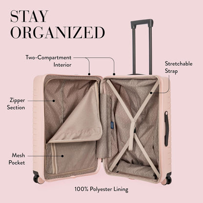 Bric's 28" Expandable Spinner Suitcase - Travel Luggage with TSA-Approved Lock and Hard Shell Exterior - B|Y Ulisse - Pearl Pink