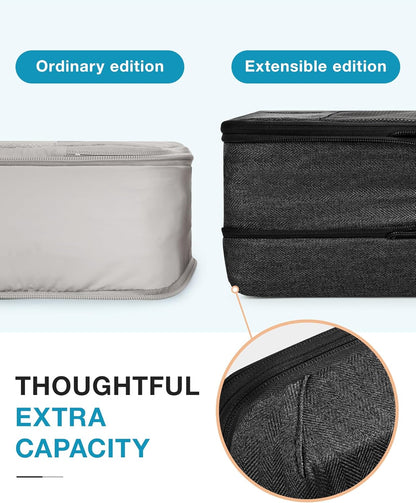 BAGSMART Compression Packing Cubes for Travel, 6 Set Packing Cubes for Carry on Suitcases, Compression Travel Cubes & Suitcase Organizer for Packing with Shoe Bag Grey