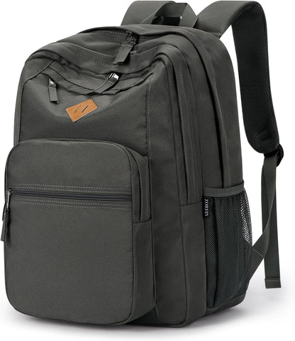 ZORFIN 26L Backpack for College, and Travel: Water Resistant Bookbag - Forge Grey