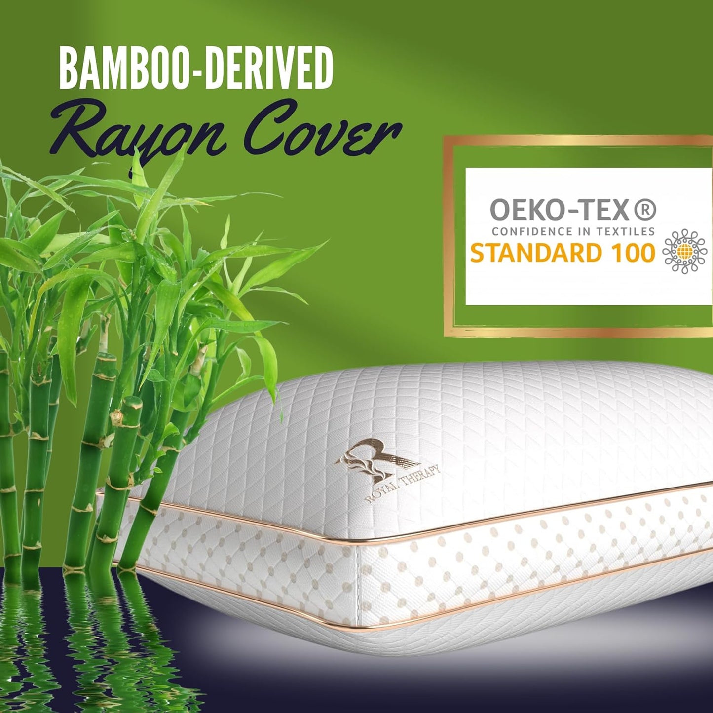 Royal Therapy 2-Pack King Memory Foam Pillow, Adjustable Shredded Odor-Free Pillow for Neck & Shoulder Pain Relief, Support for Back, Stomach, Side Sleepers, AirFlowPRO