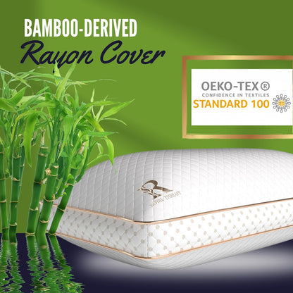 Royal Therapy King Memory Foam Pillow, Adjustable Shredded Odor-Free Pillow for Neck & Shoulder Pain Relief, Support for Back, Stomach, Side Sleepers, AirFlowPRO