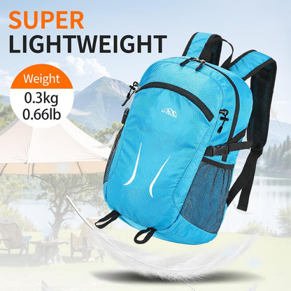 Large Hiking Daypack,30L Waterproof Hiking Backpack Packable Lightweight Travel Day Pack for Women Men (Blue, Large)