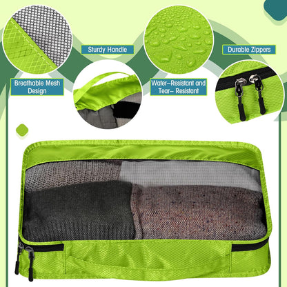 5 Pcs Packing Cubes for Suitcase Large Travel Cubes Carry on Luggage Organizer Bags for Clothes Accessories(M,Green)