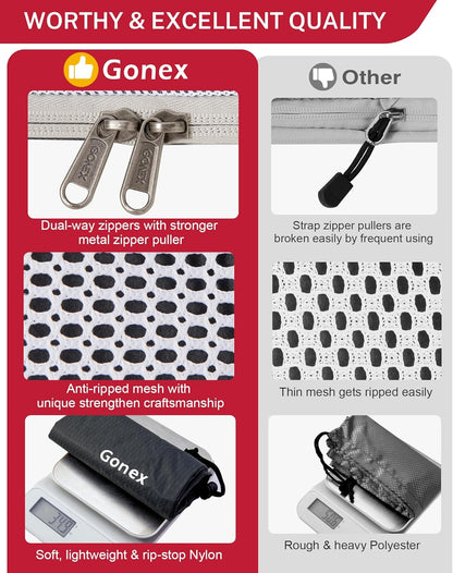 Compression Packing Cubes, Gonex Extensible Storage Mesh Bags Organizers