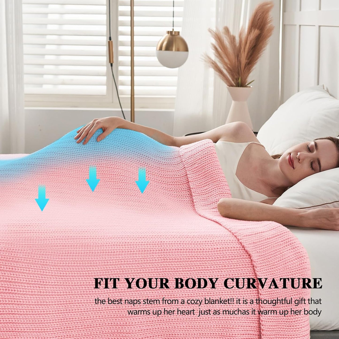 L'AGRATY Knitted Weighted Blanket - 60"x80" 15lbs Cooling Chunky Knit Heavy Blanket for Adults Braided Crochet Throw Thick Cable Yarn Knit Decorative No Beads Evenly Weighted Machine Washable