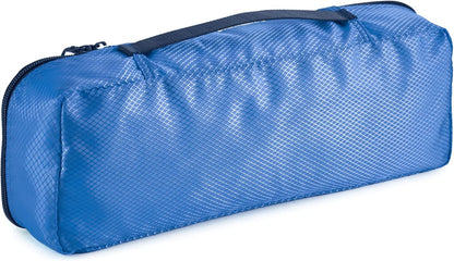 Amazon Basics Packing Cubes for Travel, Packing Organizers Set, 4-Piece-Set (Slim, Small, Medium, Large) With Double Zipper Pulls and Mesh Top Panel, 100% Durable Polyester, Blue