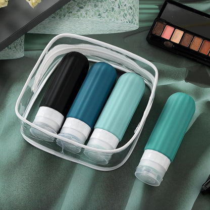 16 Pack Travel Bottles Set - Leakproof Silicone Containers, TSA Approved, Squeezable Refillable 3oz for Shampoo, Conditioner, Lotion