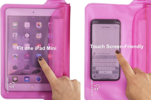 Freegrace Waterproof Pouches with Waist Strap / Pouch Case Bundle Set- Keep Your Phone & Valuables Dry and Safe - Waterproof Dry Bags for Boating Swimming Snorkeling Kayaking Beach Water Parks Pool