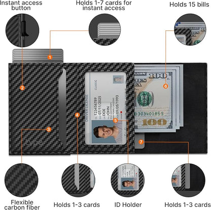 Mens Smart Wallet Card Holder for AirTag: Leather, Compatible - Image 3