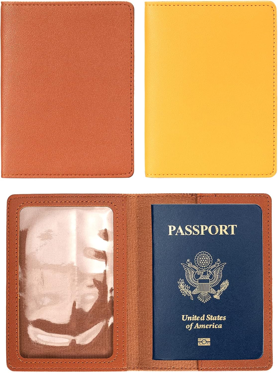 2 Pack Passport covers and Vaccine Card Holder Arouselove PU Leather Passport Wallet Vaccine Case Protector Slot Travel Passport Wallets for Women & Men