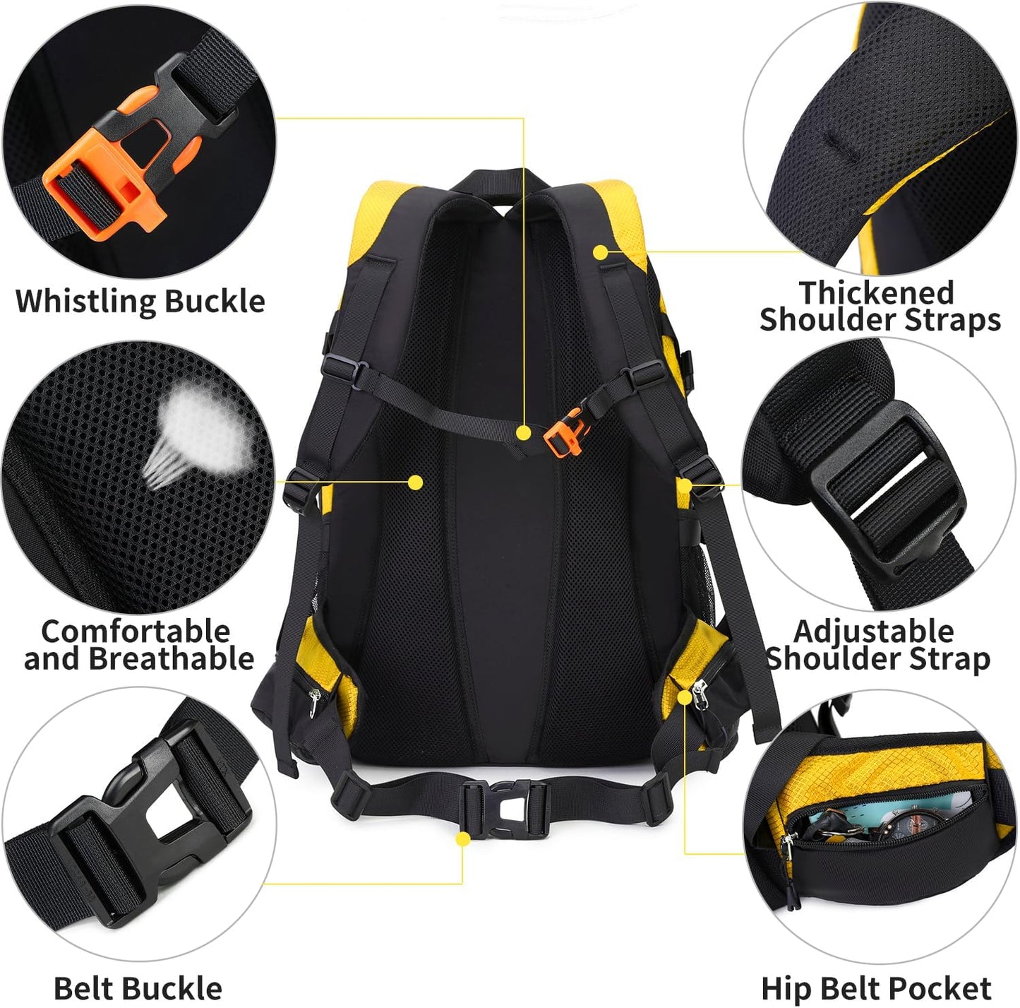 BOVIP 40L Hiking Backpack Waterproof Lightweight Daypack Travel Sports Camping Backpack for Men Women