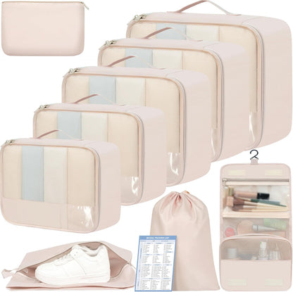 BAGAIL 9 Set Packing Cubes Luggage Packing Organizers for Travel Accessories