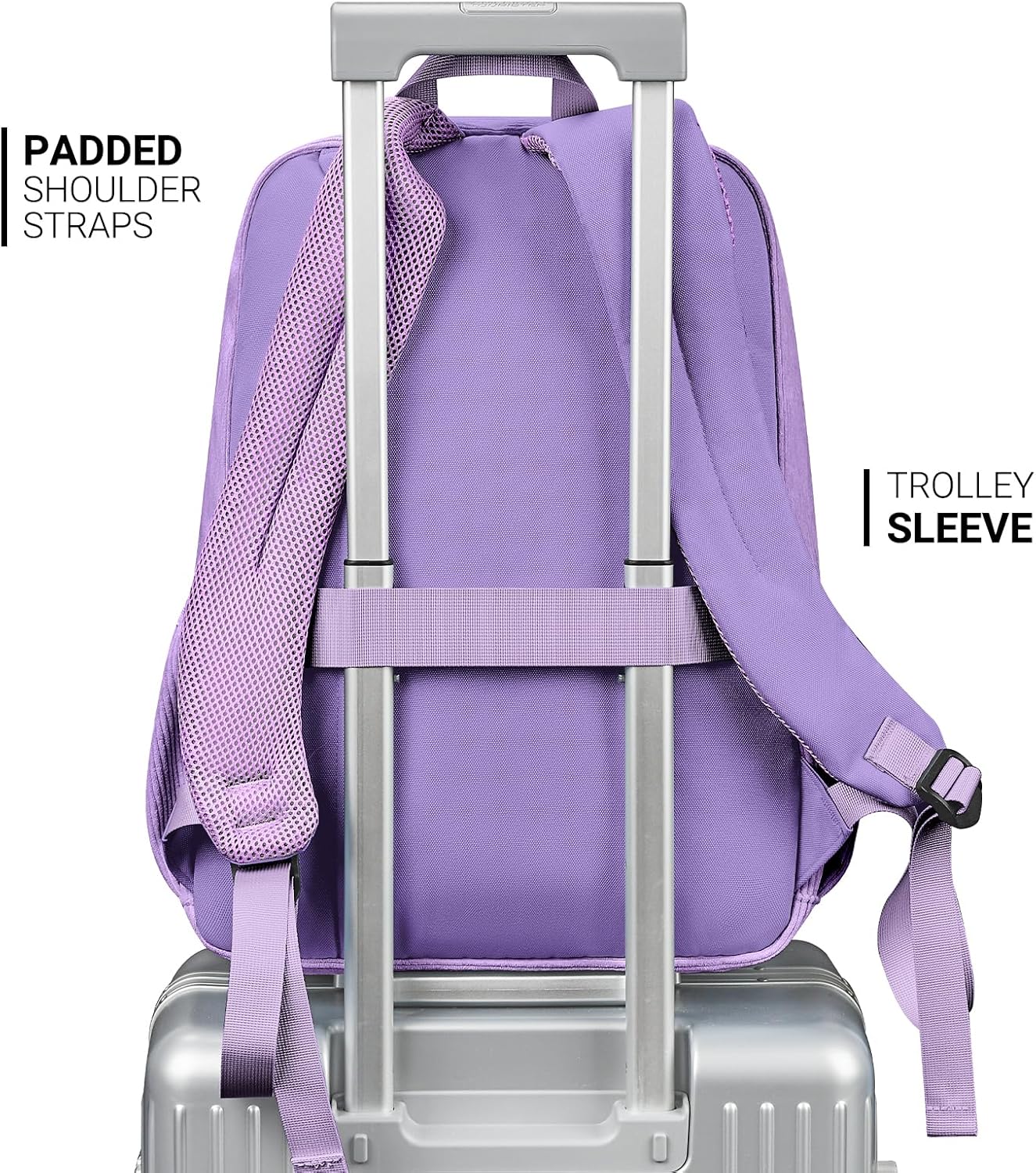 ZORFIN 26L Backpack for College, and Travel: Corduroy Bookbag - Deep Purple