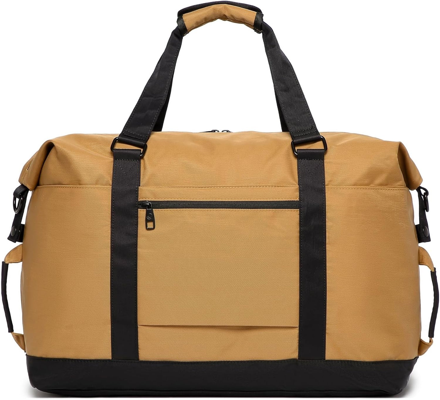 SUNNY BIRD Duffel with Utility Pouch, 40L Weekender Overnight Bag with Shoe Compartment for Travel and Sports (Brown and black)