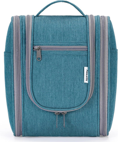 Narwey Small Hanging Travel Toiletry Bag Cosmetic Make up Organizer for Women and Men (Medium, Teal)
