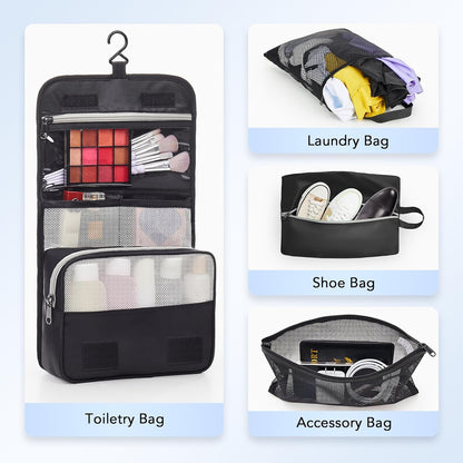 8 Set Compression Packing Cubes for Travel Essentials,Compressible Expandable Packing Cubes for Suitcase,OlarHike Luggage Organizer Bags for Travel,Handy Helper for Organizing Clothes(Black)