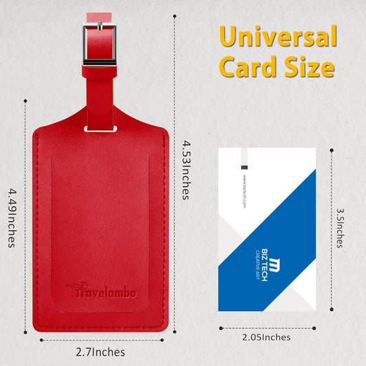 8 Pack Leather Luggage Travel Bag Tags by Travelambo