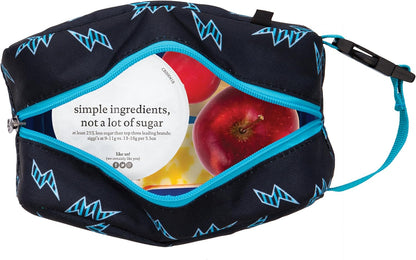 PackIt Freezable Snack Box, Striped Bolts, Built with ECOFREEZE Technology, Collapsible, Reusable, Zip Closure with Buckle Handle, Great for All Ages and Fresh Snacks on the go