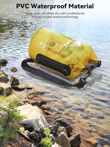 HEETA Dry Bag Waterproof for Women Men, 5L/10L/20L/30L/40L Roll Top Lightweight Dry Storage Bag Backpack with Phone Case for Travel Swimming Boating Kayaking Paddle Board Camping Beach Accessories