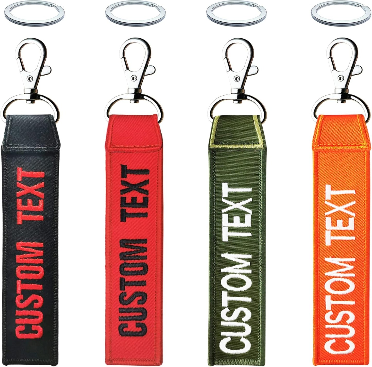 Custom Luggage Tags, Custom Personalized Luggage tag Name, Embroidery Key Ring Accessories for Car, Luggage, Crate,Gear