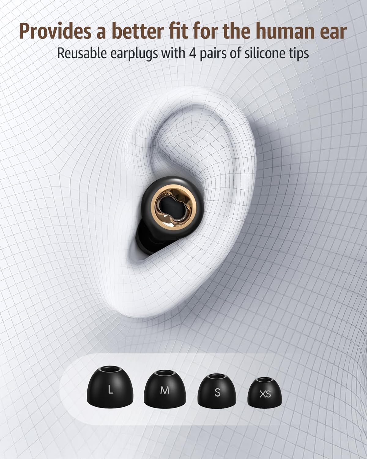 Ear Plugs for Sleeping Noise Cancelling: 45db Ultra-Comfy Reusable Noise-Reducing Earplugs for Concerts/Shooting/Travel/Snoring-Silicone Hearing Protection Earbuds with 8 Eartips