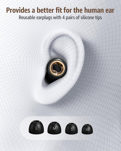 Ear Plugs for Sleeping Noise Cancelling: 45db Ultra-Comfy Reusable Noise-Reducing Earplugs for Concerts/Shooting/Travel/Snoring-Silicone Hearing Protection Earbuds with 8 Eartips
