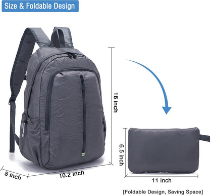 YZAOLL 25L Lightweight Packable Hiking Backpack Waterproof Hiking Daypack for Women Men Gym Backpack Travel Camping Vacation,DarkGray