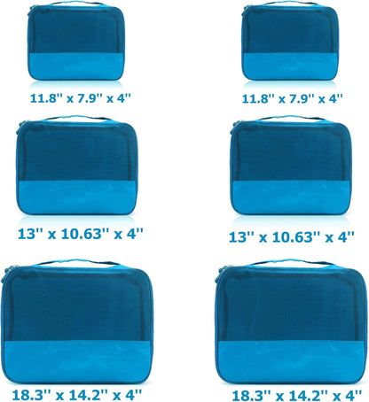 DoubleTrip Extra Large Packing Cubes for Travel Suitcase Organizer - Fit 28inch Luggage Set of 6 with 3 Sizes Travel Cubes Space Saver Baggage Bag