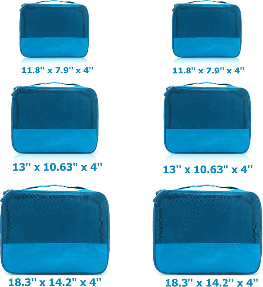 DoubleTrip Extra Large Packing Cubes for Travel Suitcase Organizer - Fit 28inch Luggage Set of 6 with 3 Sizes Travel Cubes Space Saver Baggage Bag