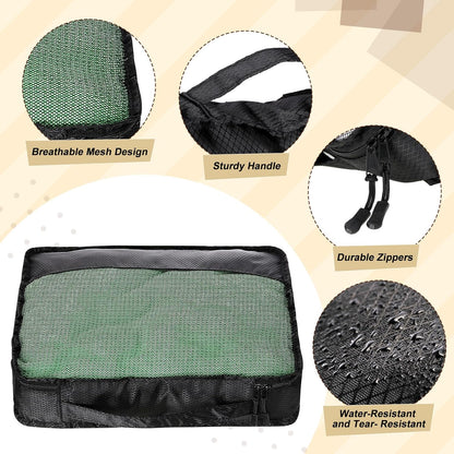 5 Pcs Packing Cubes for Suitcase Large Travel Cubes Carry on Luggage Organizer Bags for Clothes Accessories(S,Black)