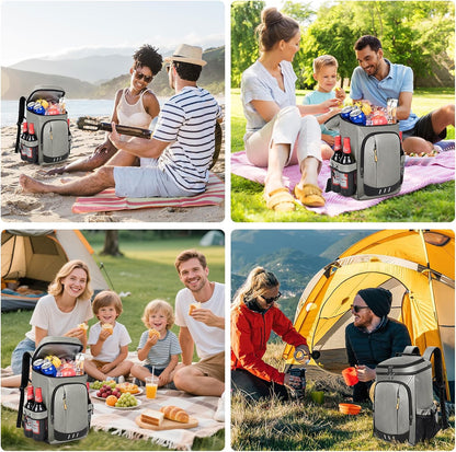 Cooler Backpack - 40 Cans Insulated Leak Proof Backpack Cooler Portable Picnic Camping Beach Hiking BBQ Picnic Bag for Men and Women -Grey