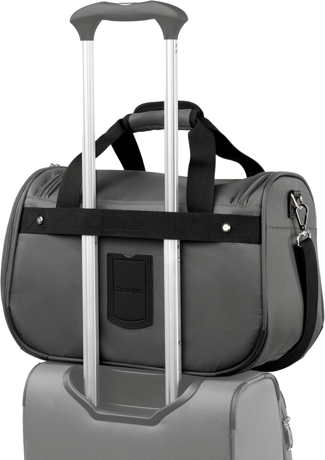 Travelpro Maxlite 5 Softside Expandable Luggage with 4 Spinner Wheels/Soft Underseat Tote, Lightweight Suitcase, Men and Women, Shadow Grey, 2-Piece Set (Tote/20)