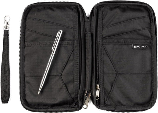 Passport Holder Family up to 6 Passports, Large Passport Wallet and Premium Travel Document Holder Organizer with RFID Anti-Theft Blocking - Black