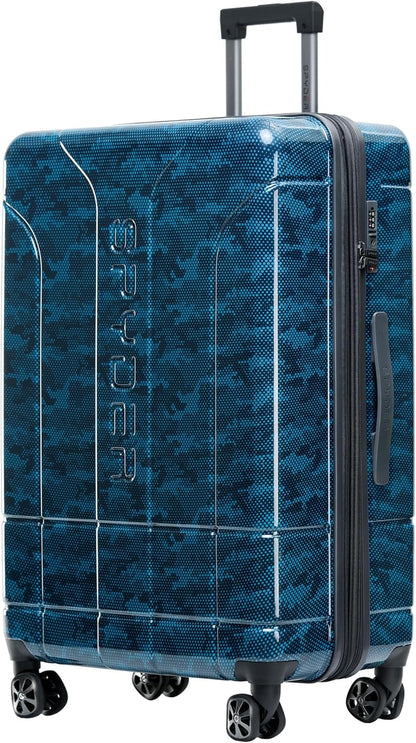 Spyder Matrix 29 Inch Large Checked Luggage Expandable Hardside Upright Suitcase with 360° Spinner Wheels, TSA Approved Lock, Blue