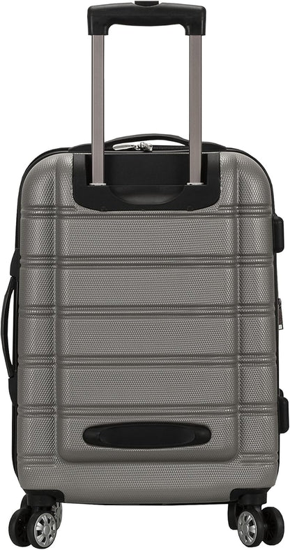 Rockland Melbourne Hardside Expandable Spinner Wheel Luggage, Silver, 2 Piece (20/28)