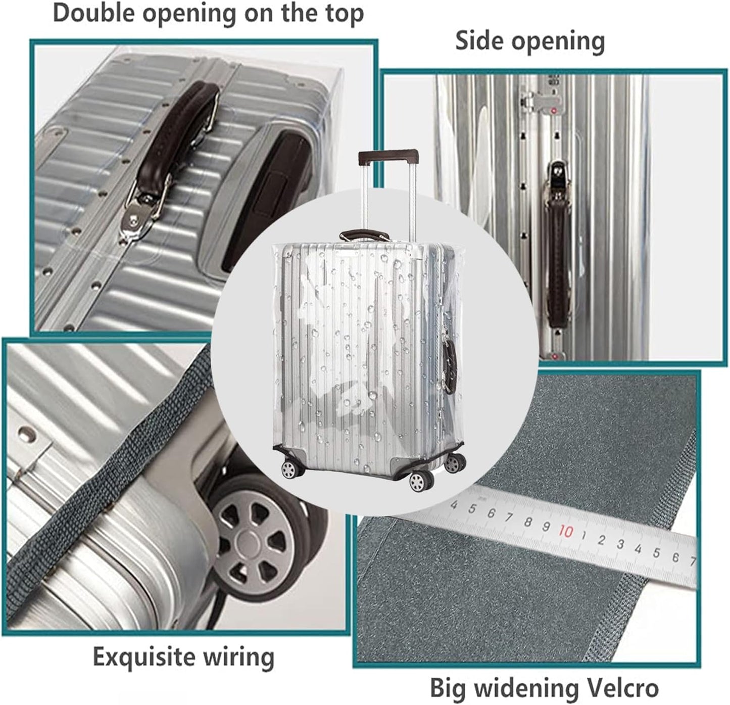 30 Inch Clear PVC Luggage Cover Protectors Suitcase Covers for Luggage Thickened suitcase protective cover for Wheeled Suitcase Suitable for 30"