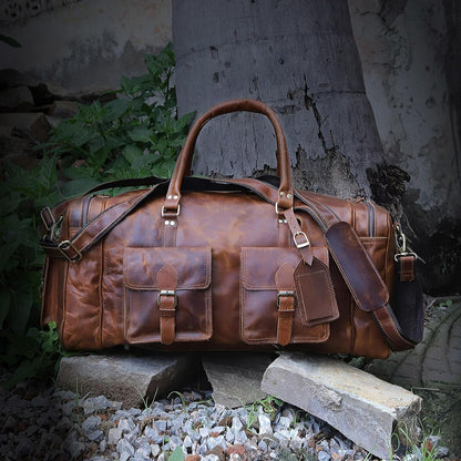 Large duffel bags for men holdall leather travel bag overnight gym sports weekend bag