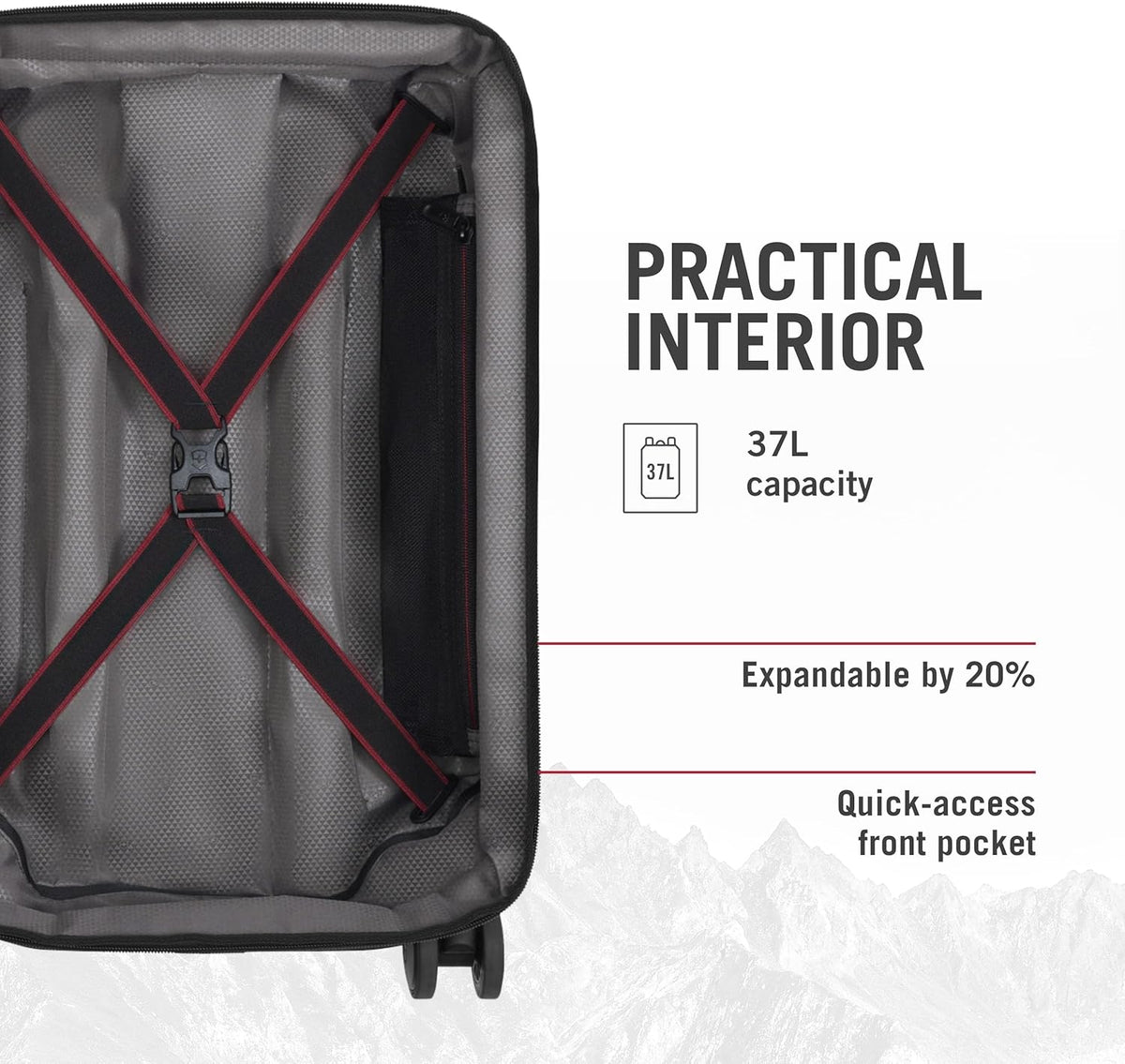 Victorinox Spectra 3.0 Frequent Flyer Carry-On - Modern Hardside Carry-On Luggage - Rolling Suitcase with Spinner Wheels - Holds Travel Accessories - 37 Liters, Black