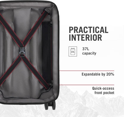 Victorinox Spectra 3.0 Frequent Flyer Carry-On - Modern Hardside Carry-On Luggage - Rolling Suitcase with Spinner Wheels - Holds Travel Accessories - 37 Liters, Black