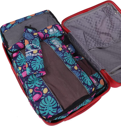 5 Set Packing Cubes for Travel Large Suitcase Luggage Organizer Bags Travel Accessories Vacation 4 Cubes 1 Laundry Pouch Bag