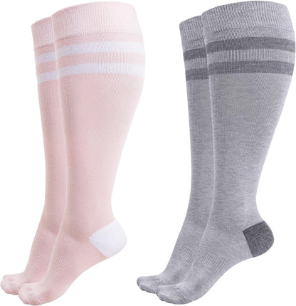 Momcozy Compression Socks for Women Wide Calf, 15-20mmHg Knee High Support Socks for Pregnancy, Nurses, Travel, Flying