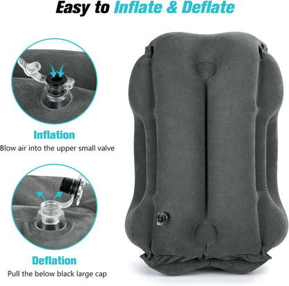 Rewondah Inflatable Travel Pillows for Airplanes | Airplane Pillow for Long Flight | Travel Plane Pillow for Airplanes Sleep Support | Blow up for Long Flights to Avoid Neck Pain