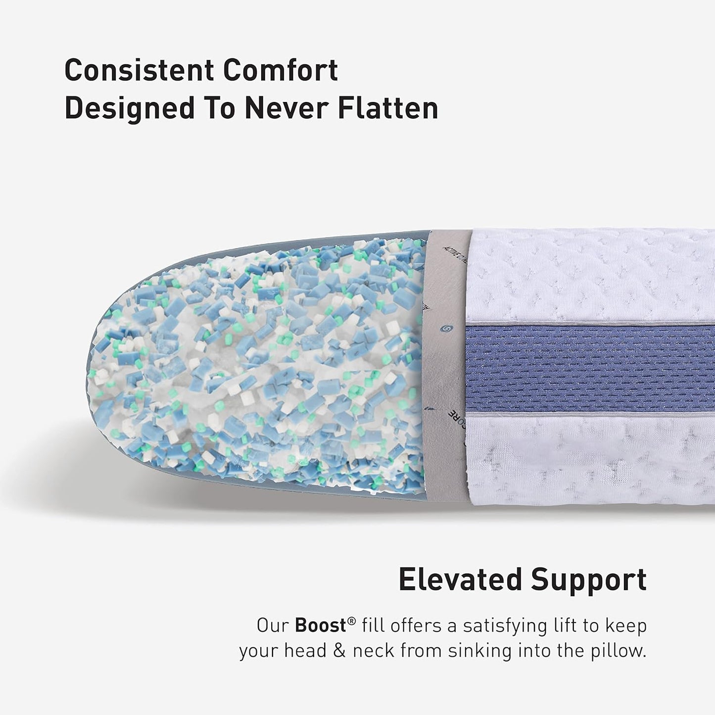 Bedgear Balance Cuddle Curve Performance Pillow - Size 3.0 - Moisture-Wicking Pillow for Side Sleepers - Medium Firmness Bed Pillow- Hypoallergenic, Washable Removable Cover - 20" W x 26" L x 6.5" H