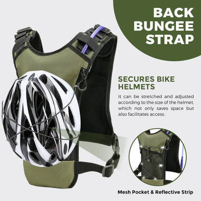 USA Original Patent Running Hydration Vest Backpack, Lightweight Chest Pack with 2.0L Water Bladder Bag Daypack for Hiking Running Cycling Race Marathon for Women Men