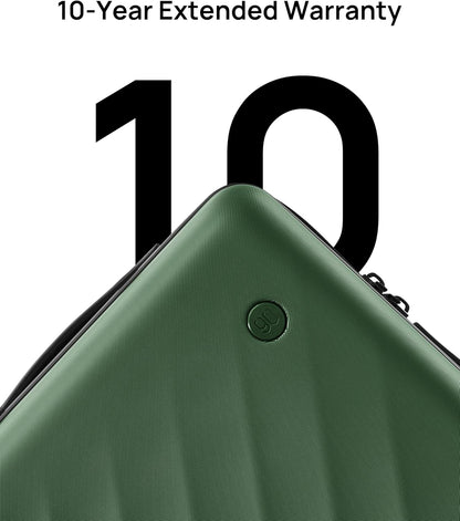 Trunk Luggage 24 Inch, Medium Checked Luggage with Double Spinner Wheels, Anti-Burst Zipper, Hard Case PC Suitcase, Lightweight Travel Luggage, TSA Approved (Seaweed Green, Hudson)